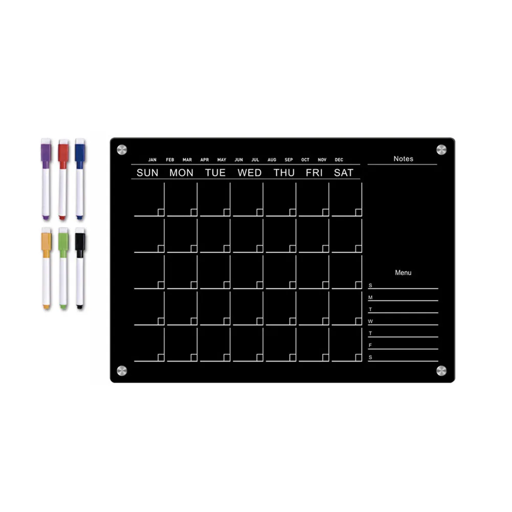 

Acrylic Refrigerator Weekly Calendar Set Plan Your Week Efficiently Transparent Magnetic Panel Easy to Clean Stay Organized
