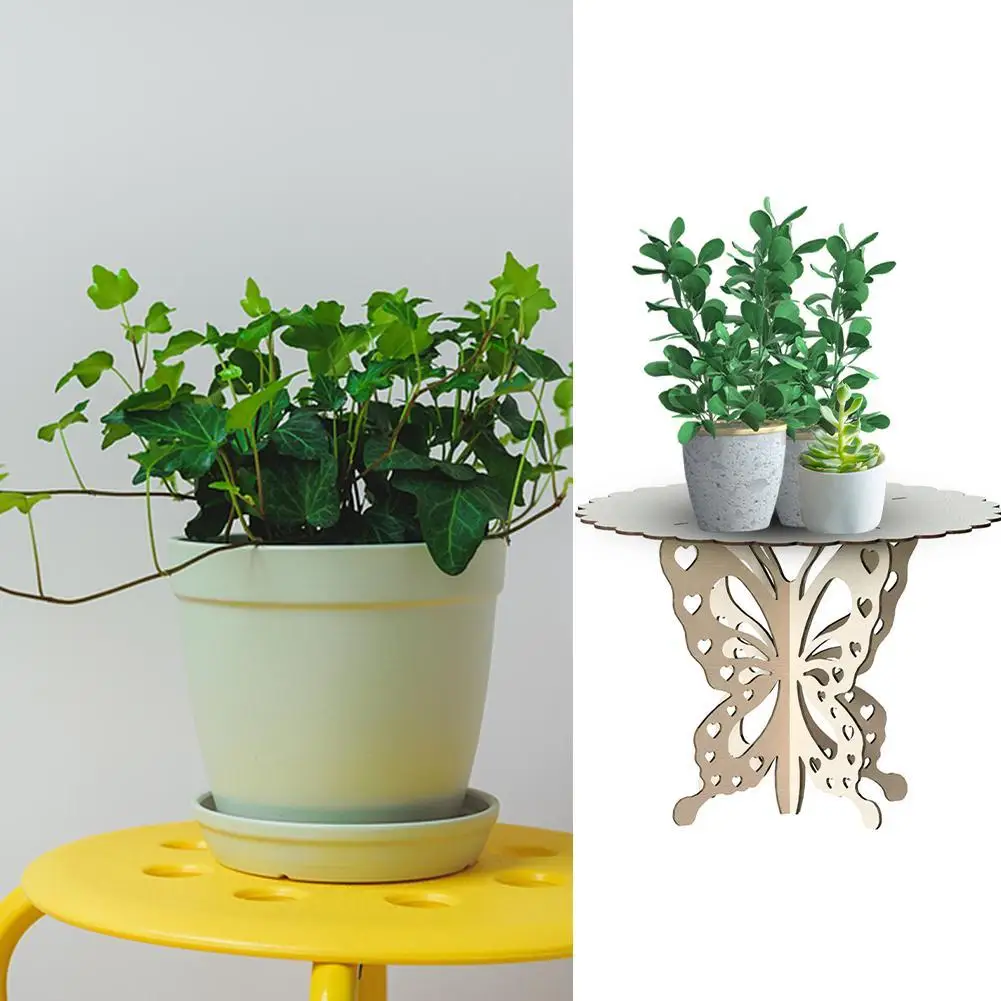 Simple Strong Wooden Plant Stand Multiple Flower Pot Holder Shelves Planter Rack Storage Organizer Display for Desk Office Plant