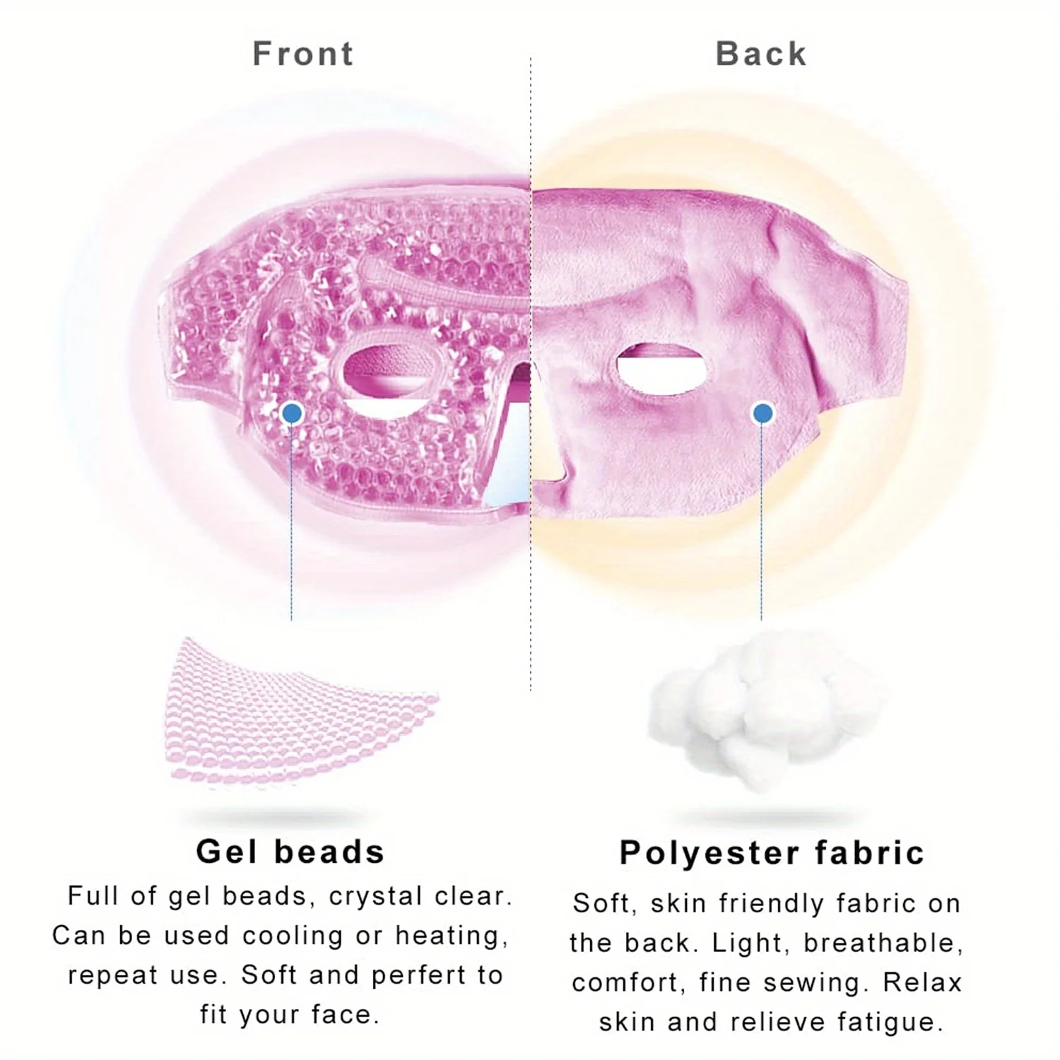 Visible Reusable Cooling Eye Mask with Gel Beads Cold Eye Compress for Puffy Eyes Stress Relief Dry Eyes SPA Skin Care Tools