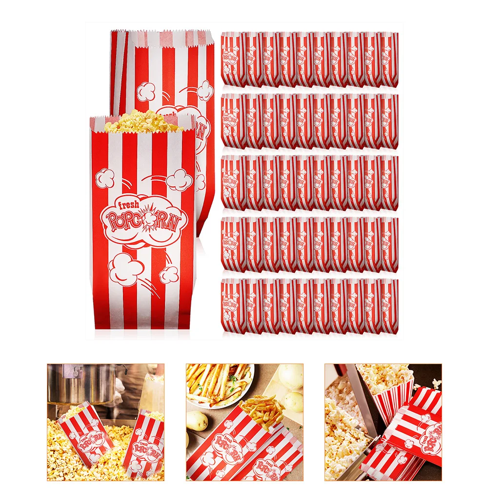 

100Pcs Household Popcorn Bags Multi-function Paper Bags Convenient Treat Bags Bakery Accessory