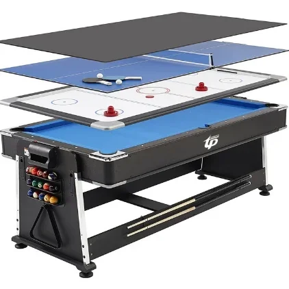 Home entertainment 4 in 1 Modern multi game billiard pool table with air hockey table tennis and dinning