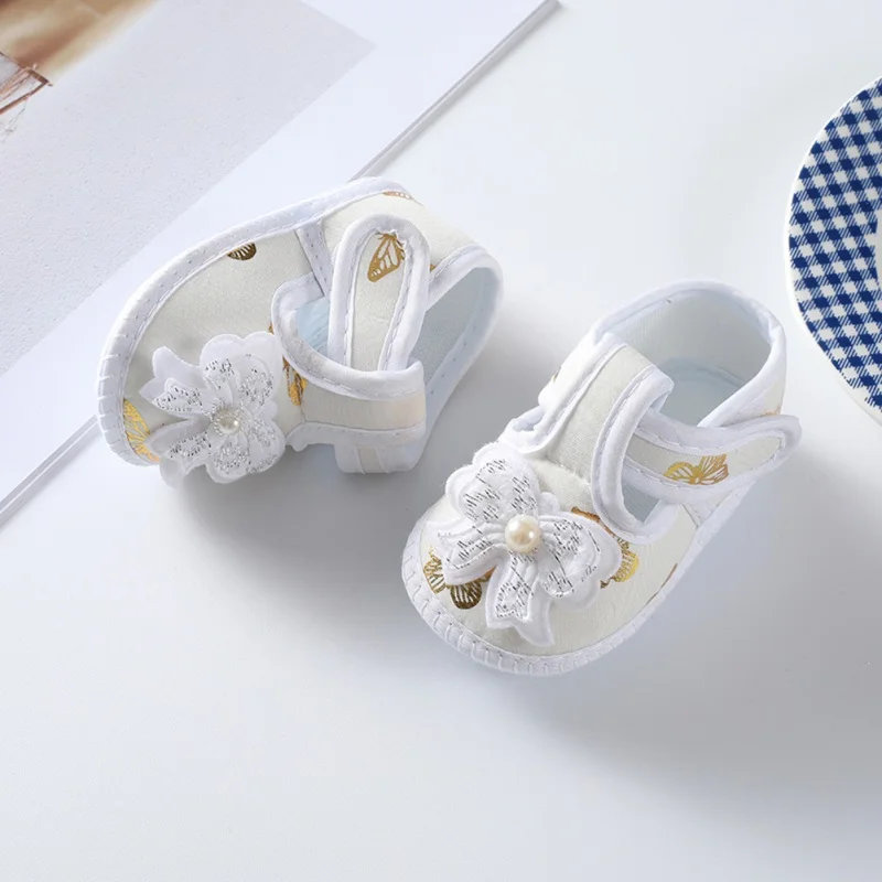 First Walkers Soft Sole Crib  Newborn Toddler Shoes Baby Girl Shoes  Cute Floral Bow Infant Baby Girls Shoes Non-slip Footwear 2