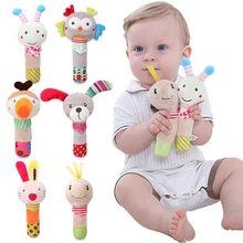 

Baby Animal Hand Bell Rattle Newborn Cartoon Plush Rattle Mobiles Bell 0-12 Months Infant Early Educational Mobile Toys Gifts