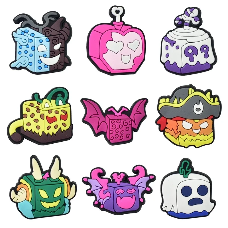 악마 과일 장식 청바지 여성 샌들 버클 핀, 악마 참 신발 액세서리, 어린이 선물 배지, 소년 소녀 선물, 1 개 