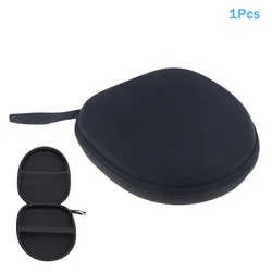 Durable Shockproof Headphone Case - Premium EVA Hard Shell Storage Bag with Zipper Closure (Black)