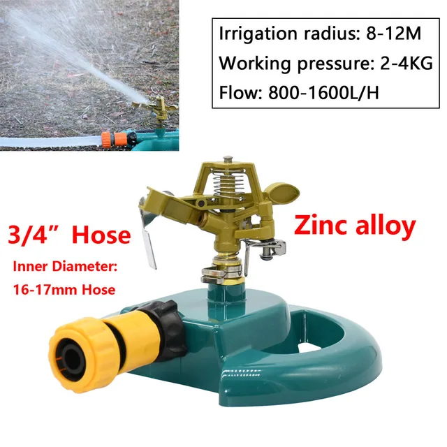 Kerti Gyep Forgó Öntöző Sprinklerek Fúvókával Támogató Automatikus 360 Fokos Farm Rocker Sprinkler Öntözővíz - Image 6