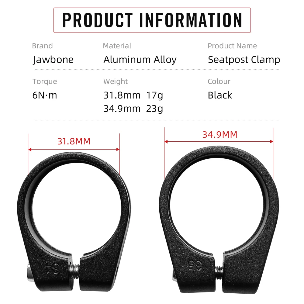Jawbone Bicycle Seat Post Clamp CNC Alloy Light Saddle Seating Post for 25.4 27.2 30.9 31.6 mm Lock Bike Cycling Accessories