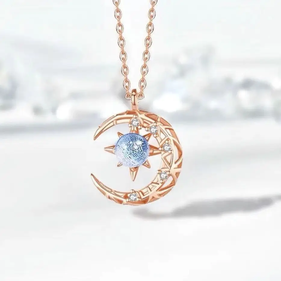 Classic Movie Soy Luna Series Pendant Exquisite Luxury Star Moon Universe Necklace for Woman Man Collection Jewelry Gift