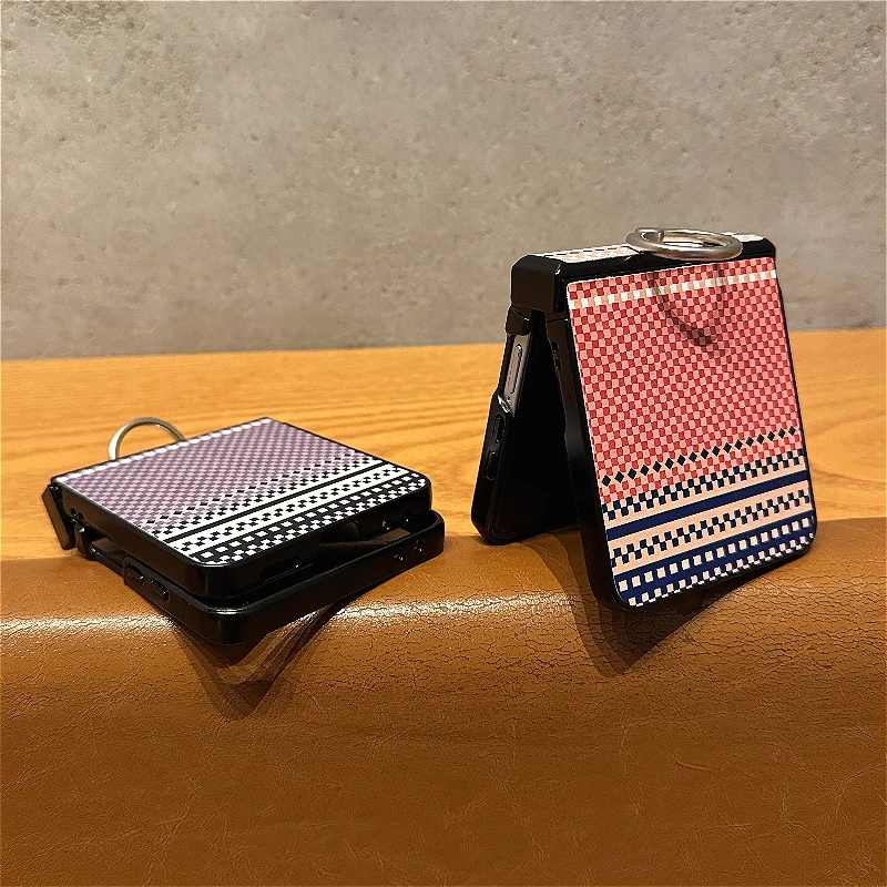 Kevlar Carbon Fiber Phone Case with Ring - 3-Piece Shockproof Hinge Protection Cover