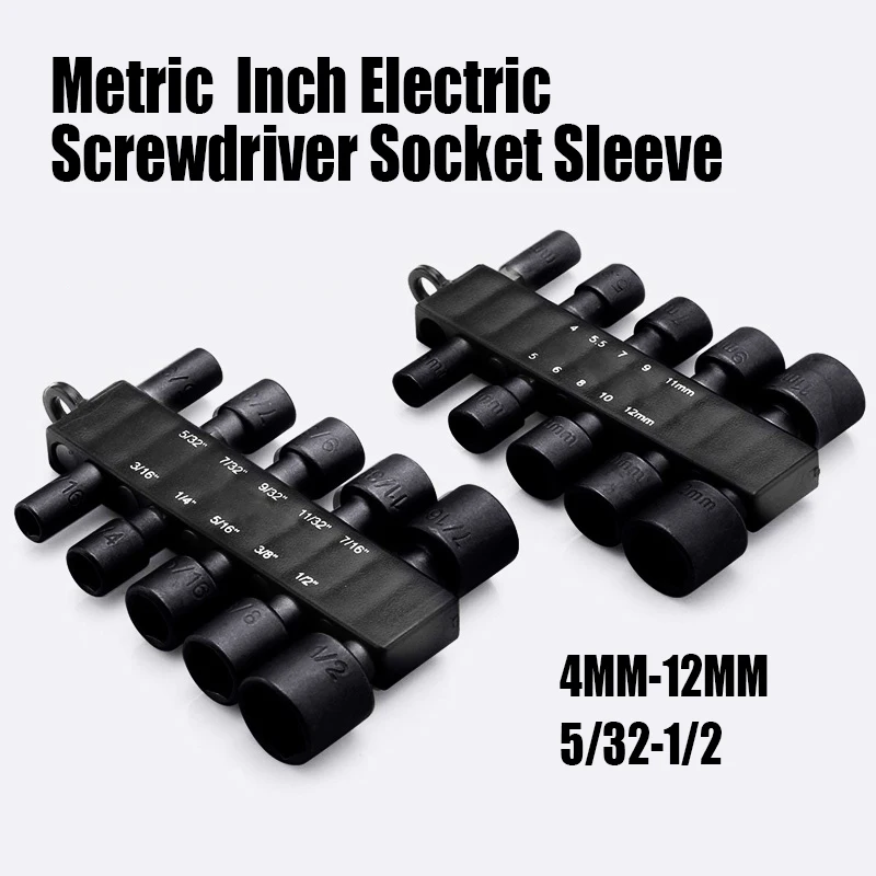 412mm 5/321/2 Metric Inch Electric Screwdriver Socket Sleeve Set