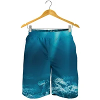 Fashion Blue Ocean 3D Printed Beach Shorts Men Sea Water Pattern Swimming Trunks Summer Vacation Oversized Surf Board Shorts 1