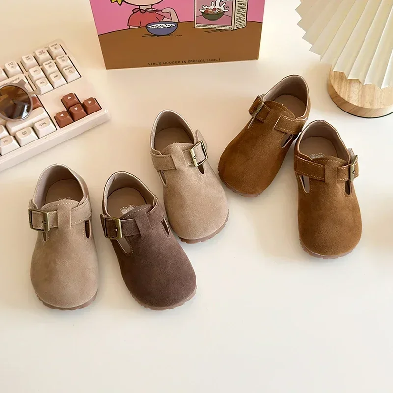 Spring New Girls Leather Fashion Korean Style Soft Anti-slippery Flats