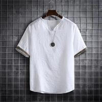 M-5XL Plus Size Summer Men's Shirts Plain Color Korean Fashion Men Short Sleeve Hawaii Short Sleeve Shirt Light Weight Clothing 2