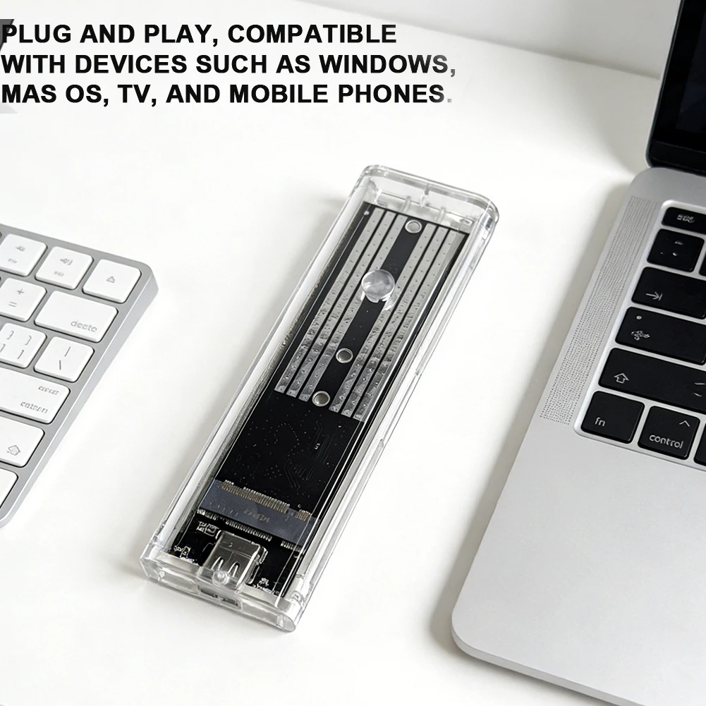 M.2 NGFF SATA 타입 C USB 3.1 하드 디스크 박스 10Gbps 투명 외장 SSD 어댑터 케이스 하드 디스크 케이스 (2230/2242/2260/2280 호환)