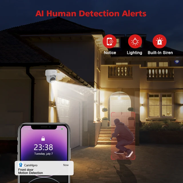 8MP 5MP 4MP 2MP Wifi Surveillance Camera Outdoor Humanoid Detection Color Night Vision 10X Digital Zoom PTZ Security Camera 4
