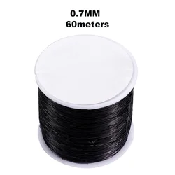 Elastic Cord Beading Thread for Jewelry Making and Crafting (0.7mm - 60M Black)