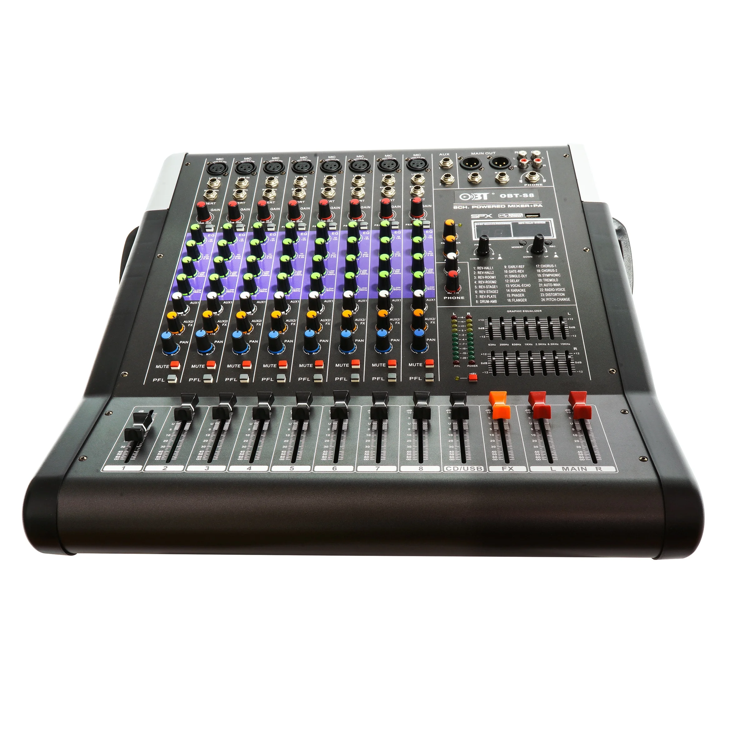 마이크 USB K 미니 에코 앰프 디지털 전문 8 채널 믹서 콘솔 사운드 DJ 컨트롤러 오디오 믹서