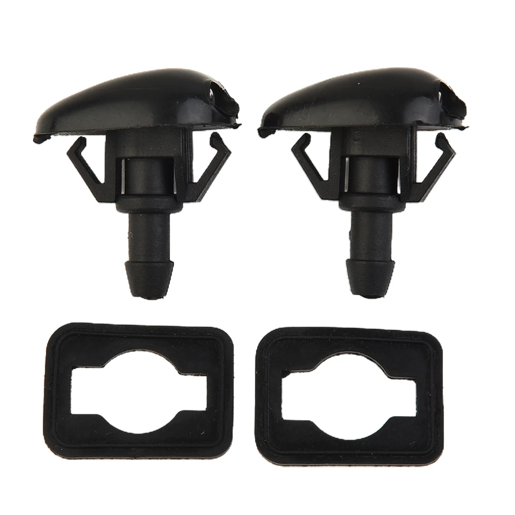 

2x Car Water Jet Nozzle Front Windscreen Washer Nozzle Plastic Black For Nissan Navara D22 D40 Pickup Silvia S14/15 Windshield