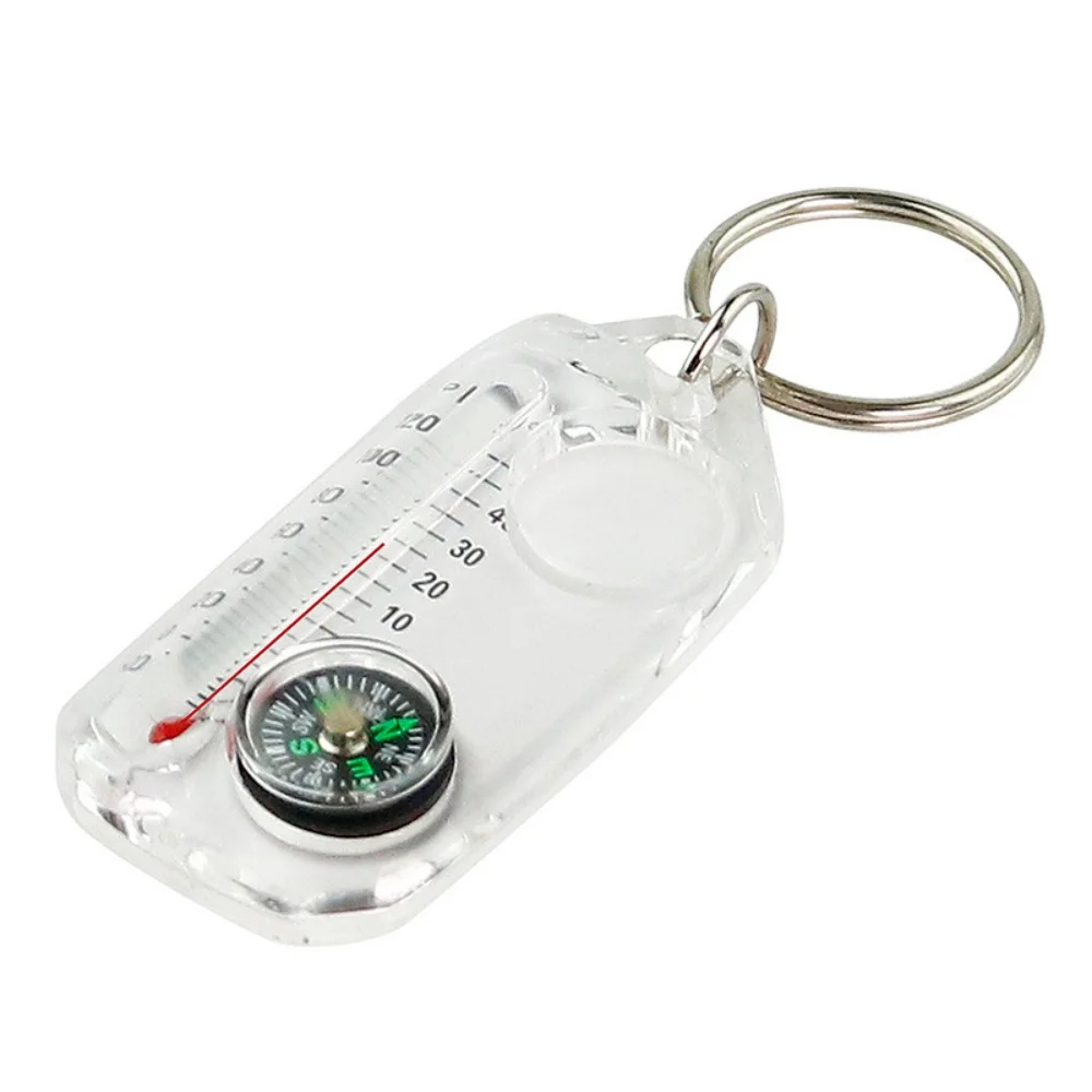 Compass And Thermometers Keychain Small Compasses Keychain Survival Multi Tool Pocket Sized Small Gear for Hiking Outdoor Tool waterproof compass mini compass navigation compass portable compass survival compass