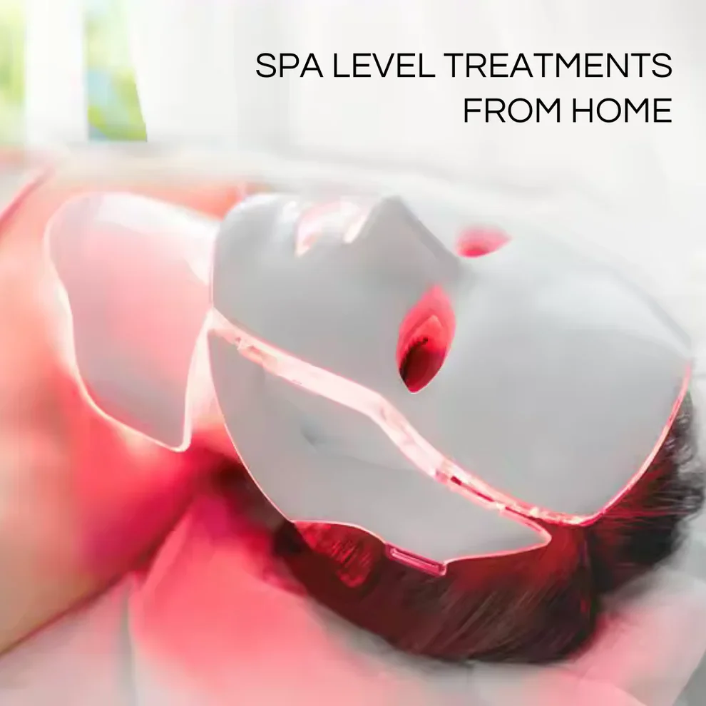 LED Facial Mask 7 Colors Light Therapy Skin Rejuvenation Acne Treatment Beauty Face Mask Machine Anti-Aging Wrinkle Reduction