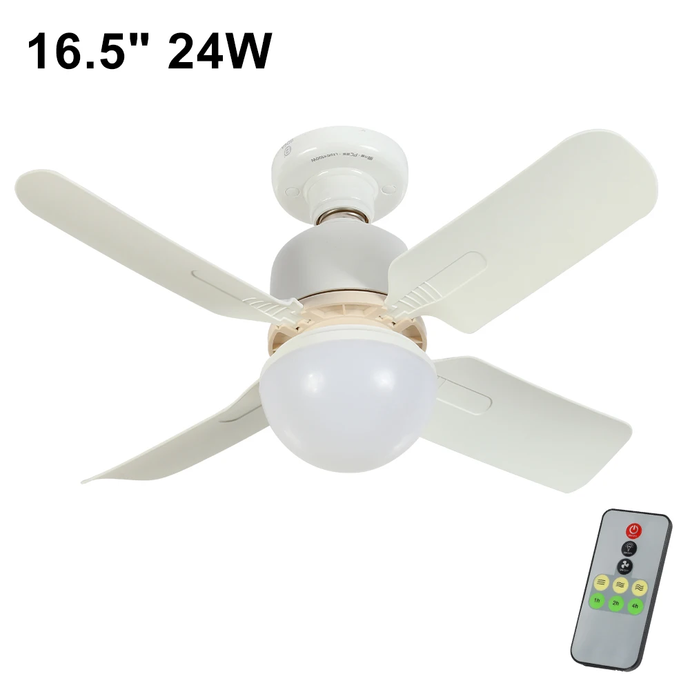 24W Fan Light With Smart Remote Control Ceiling Light Fan Led Bulb E27 Lamp For Bedroom Living Room fan with light