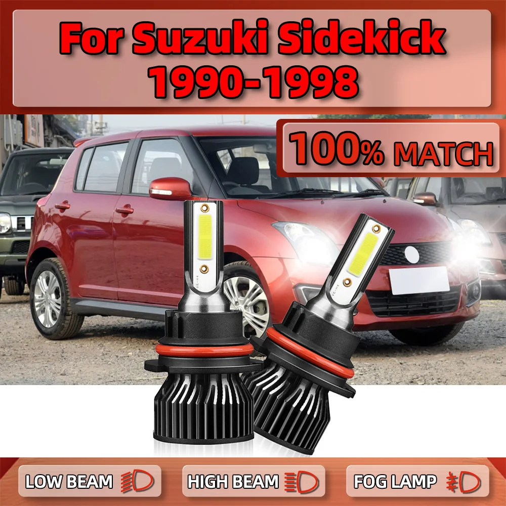 

120W 20000LM LED Headlight Bulbs 6000K White Turbo Auto Lamps 12V For Suzuki Sidekick 1990-1992 1993 1994 1995 1996 1997 1998