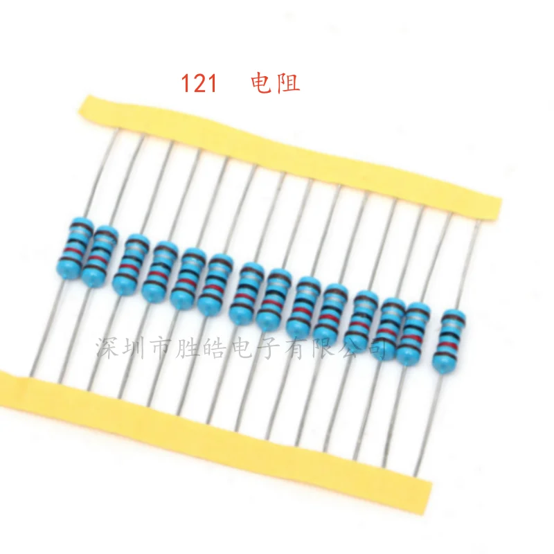 121 Values 1/4 Watt 1% High Precision Metal Film Resistors 1 100 220 330 470Ohm 1K 4.7K 10K 15K 20K 22K 33K 47K Ohm Resistance