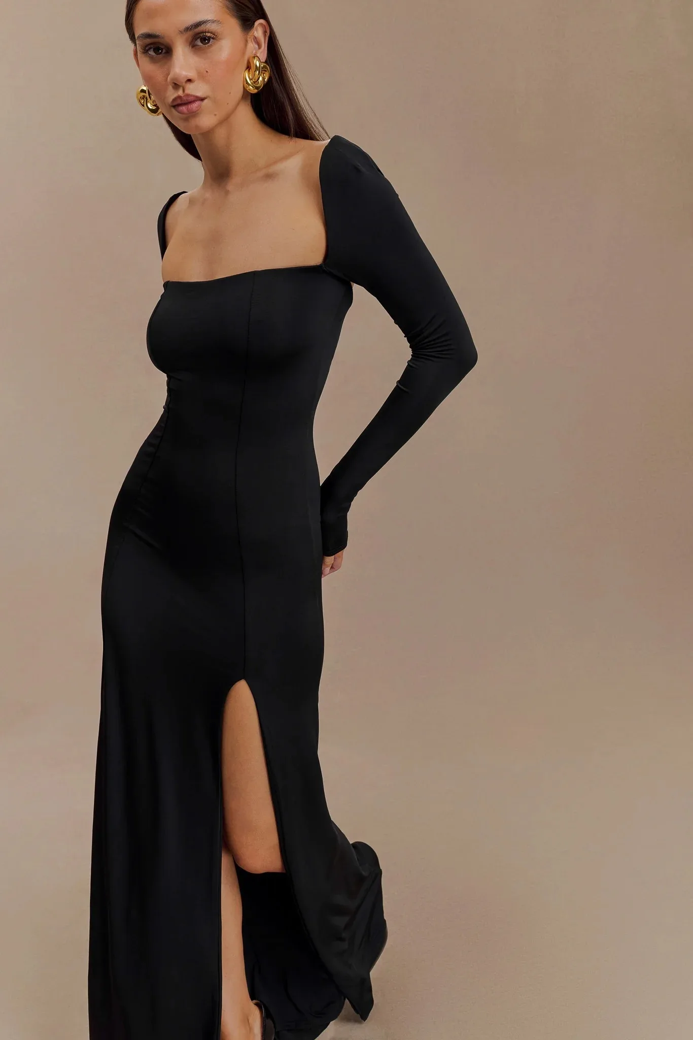 Elegant Long Sleeve Bodycon Party Evening Dress Female Sexy Split Tight Women Vestido Autumn/Winter New Clothing
