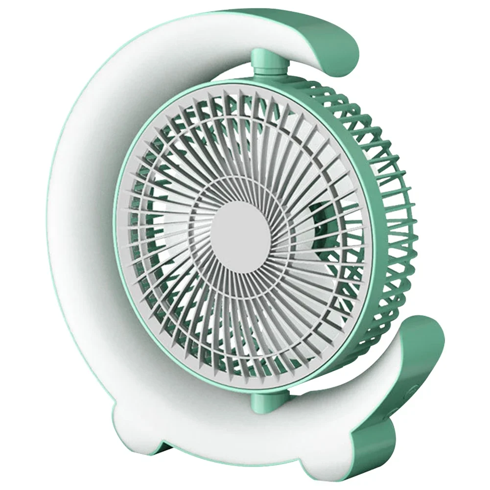 USB Small Cooling Fan 360 Degree Rotatable with Colorful Light Personal Fan Desktop Fan for Home Office Bedroom Dorm Summer Gift