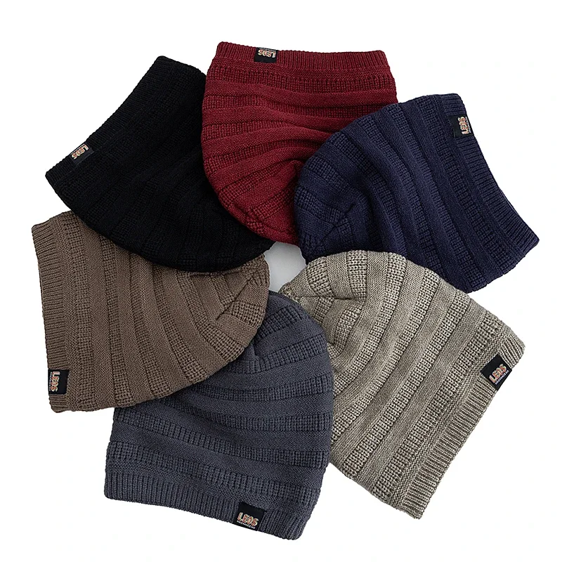New Style Unisex LEOS Label Warm Hat Stylish Plush Fur Lined Soft Beanie Dandy Hat Thick Winter Hats For Women Men Knitted Caps