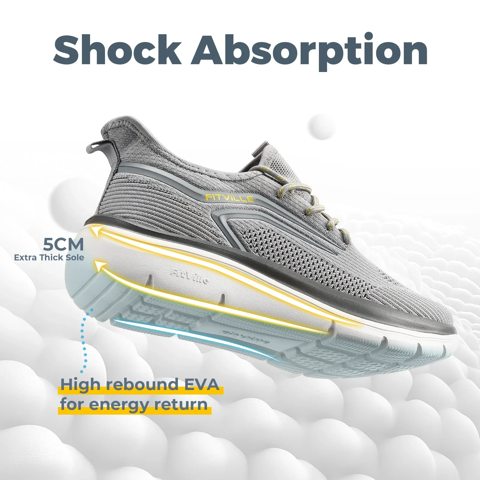 أحذية جري بنعل سميك أحذية رياضية رجالية مبطنة خفيفة الوزن وواسعة مع دعم قوس للأقدام المنتفخة أحذية رياضية خارجية