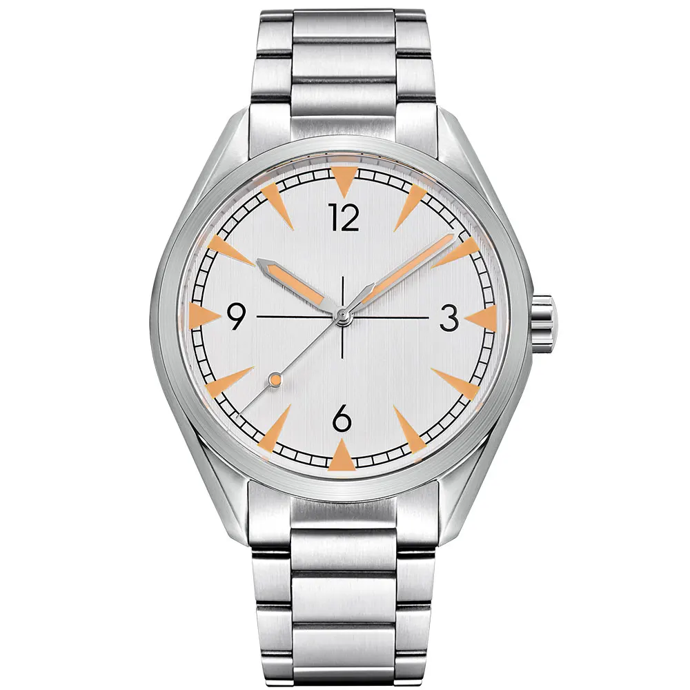 

41MM Corgeut Luxury Brand Men's Steel Band Watch Miyota Automatic Sport Design Clock Black Dial Yellow Hands Mechanical Men's