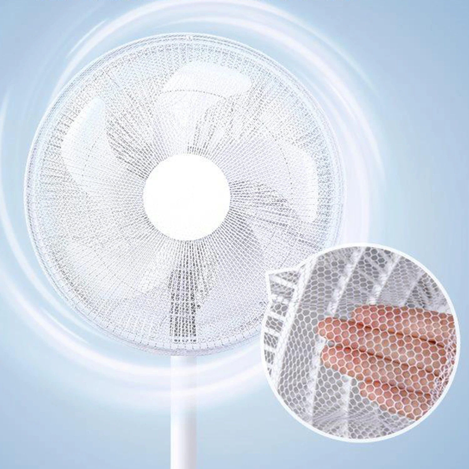 Safety Protective Fan Cover Anti-pinch Hands Protector Drawstring Style Fan Dust Cover Mesh Electric Protection