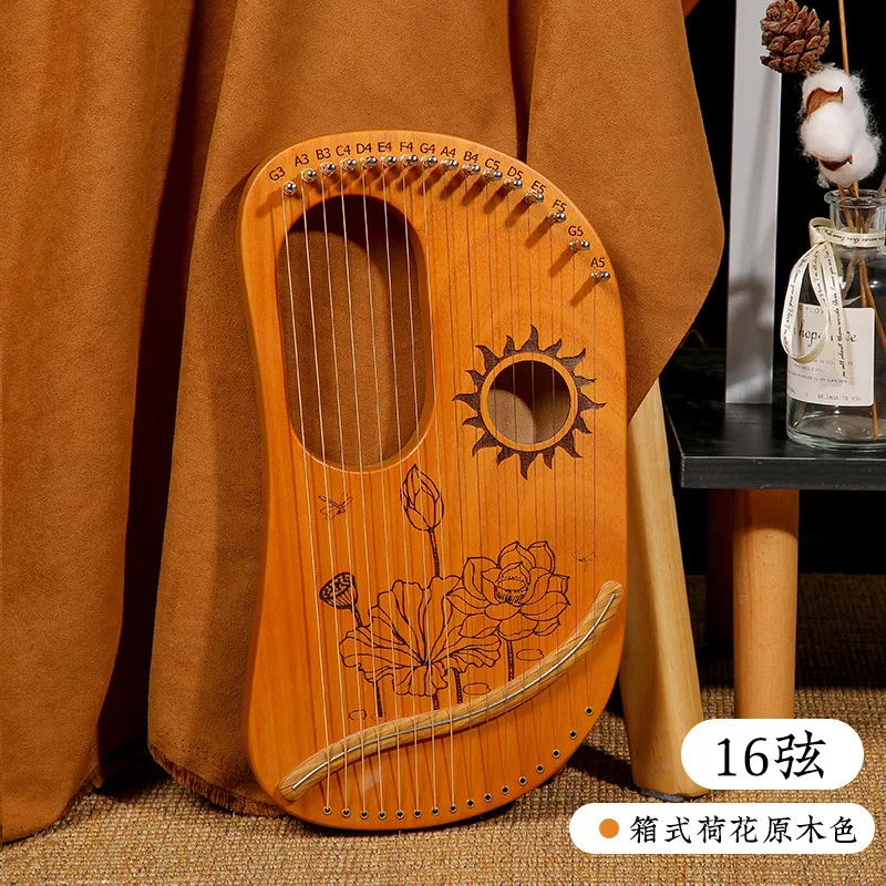 Harp 10 16 19 Strings Harp Lyre Piano 19 Strings Lyre Full Veneer Solid Wood Mahogany Musical Instrument