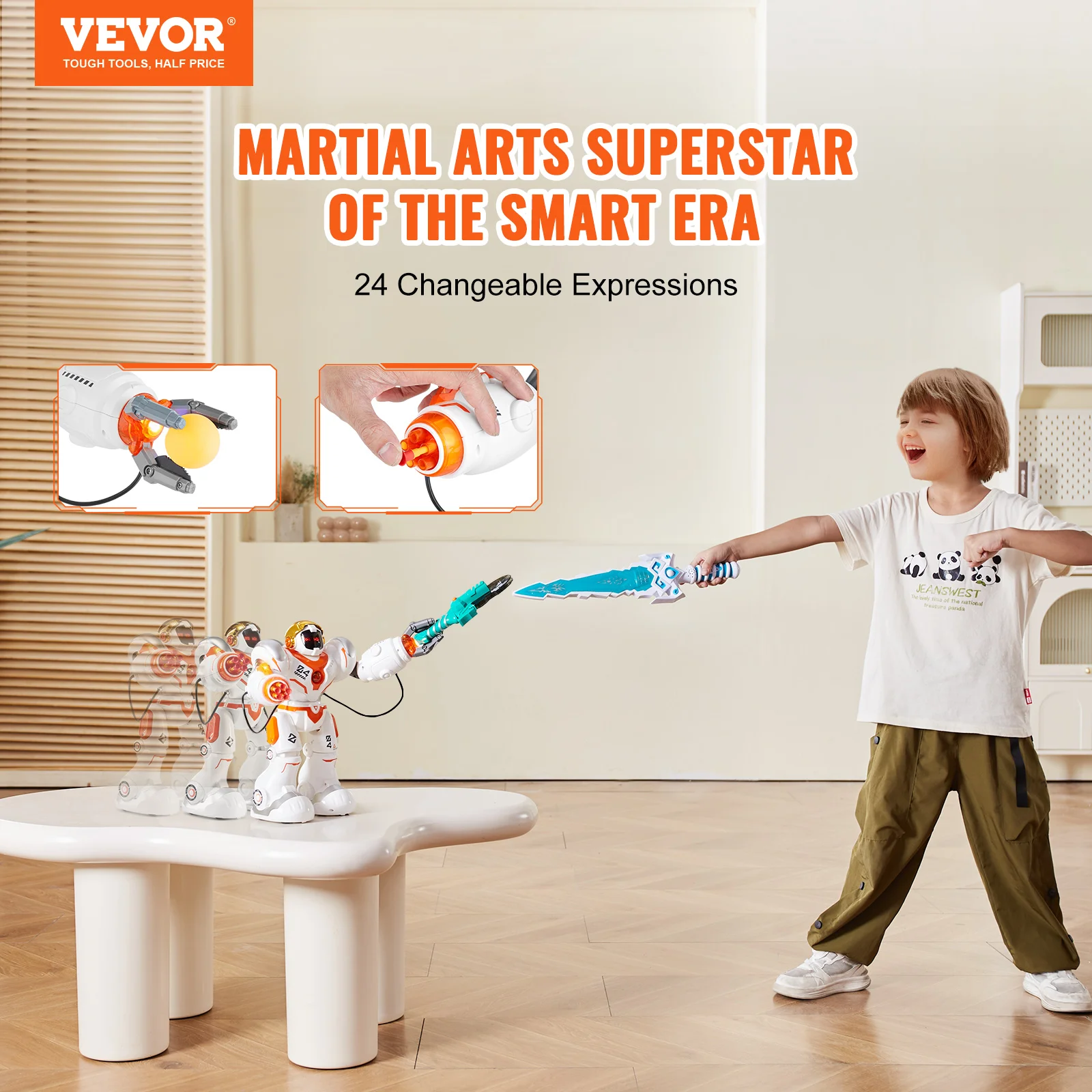VEVOR RC Robot Toys for Kids Battle Mode Programmable Remote Control Smart Robot with Bullets Interactive Walking Dancing Robot 2