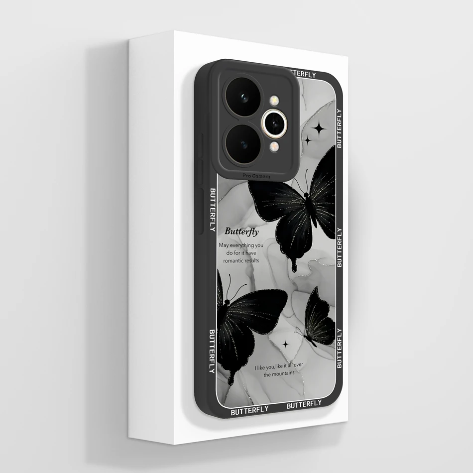 Pretty Flowers Pattern Soft Liquid Silicone Shockproof Phone Case - Full Coverage Bumper