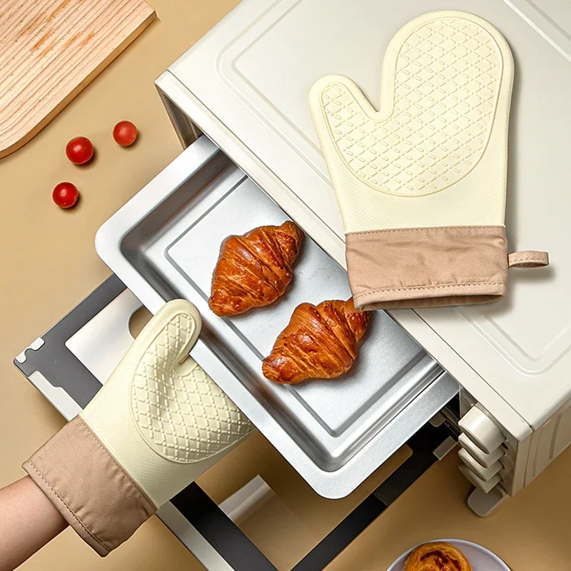 실리콘 데임 방지 단열 베이킹 장갑, 전자 레인지 장갑, 미끄럼 방지 손쉬운 청소, 1pc 