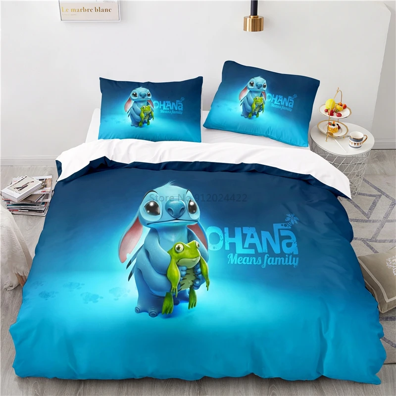 Classic Cartoon Stitch Bed Cover Set Pillowcase 3d Disney Bedding Sets Single Double Twin Full Queen King Size Duvet Cover Sets