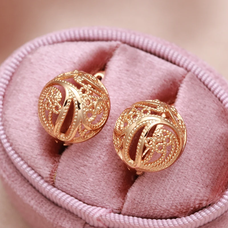 Pendientes De Oro 585 Huecos Esf ricos Vintage Para Mujer Joyer a pendientes-de-oro-585-huecos-esf-ricos-vintage-para-mujer-joyer-a