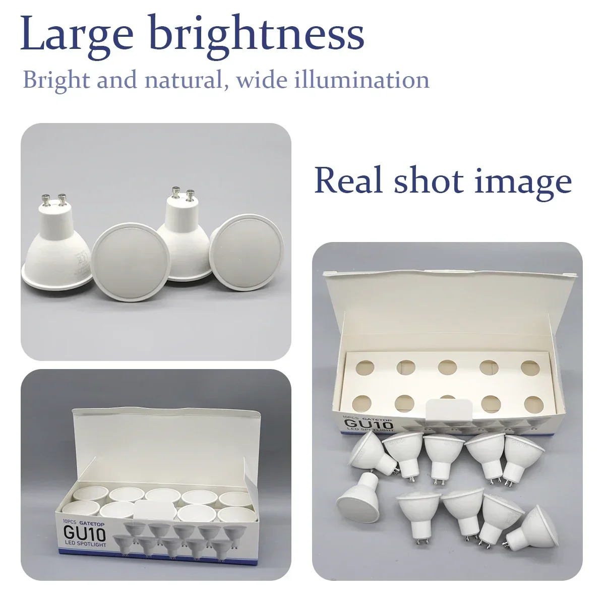 10팩 GU10 스포트라이트 램프 220V LED 전구 도매 9W 화이트 웜 3000K 6000K 가정 상업용 건물에 적합