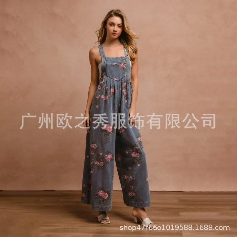 Floral Print Sleeveless Jumpsuit Image 11