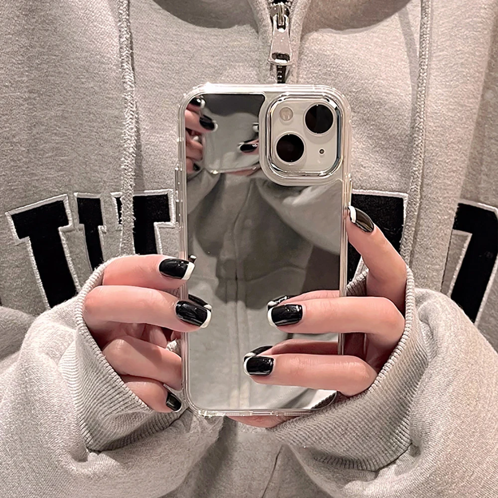 Luxury Electroplated Silicon Make Up Mirror Phone Case Cover