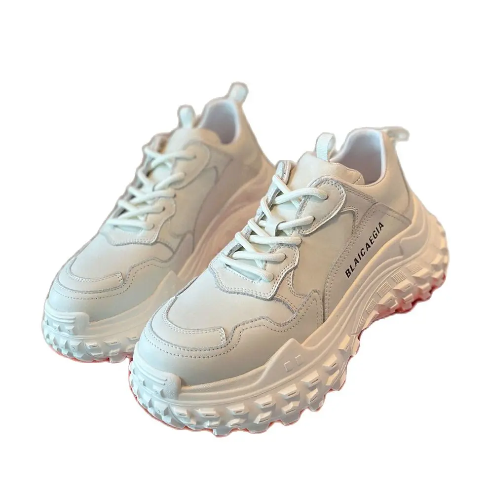 

European station 2023 early spring new Parisian dad shoes platform platform muffin sport casual small white shoes female ins