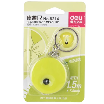 6Pcs Deli 8214 1.5m Small Tape Rruler Household Ruler Mini Ruler Portable Ruler Color Shell Tape