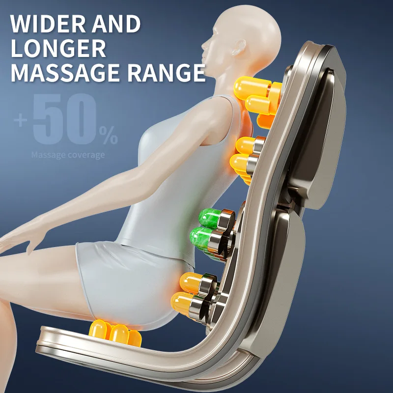 Jade Roller Massage Chair Fully Automatic HiFi Bluetooth Heat Zero Gravity with Large Control Screen Air Compression Pillow Sofa 2
