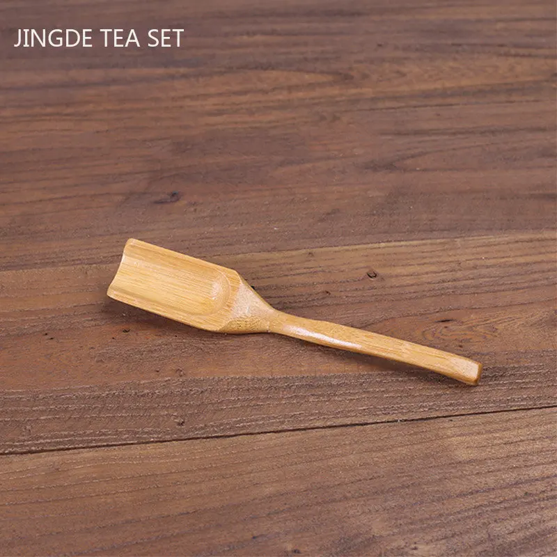1pc Exquisite Bamboo Wooden Scoops Black Sandalwood Flower Pear Chicken Wing Tea Spoon Customized Chinese Tea Accessories