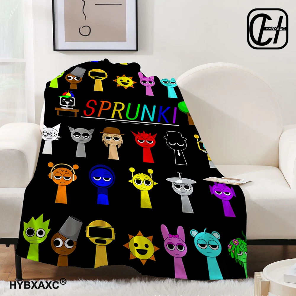 Sprunki Incredibox Blankets Coral Fleece Plush Summer Conditioning Game Lightweight Throw Blankets for Bed Car Bedding Throws 2