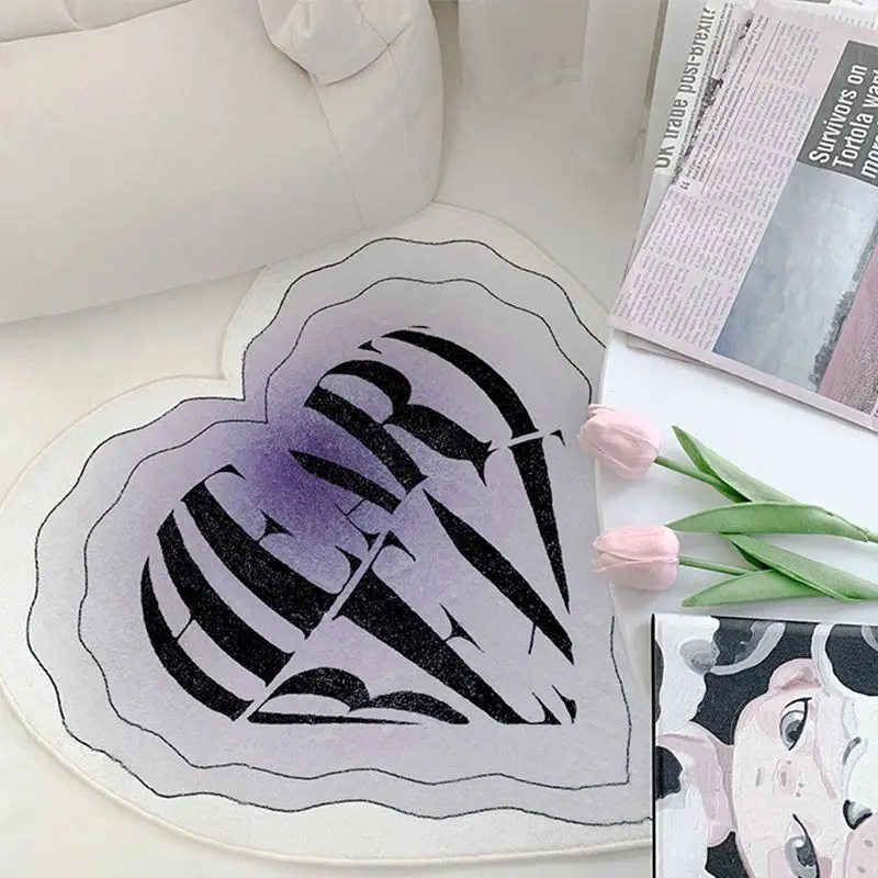 

Purple Gradient Carpet Cute Thickened Pluch Soft Mat Non-slip Fake Fur Furry Carpet Decoration Gifts Ins Absorbent Mat For Girls