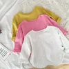 2025 Spring New Children Long Sleeve T Shirts Cotton Baby Boy Girl Loose Casual Tops Toddler Solid Bottoming Shirt Kids Clothes 1