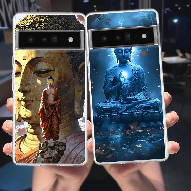 Clear Soft TPU Phone Case with Lord Shiva and Buddha Design